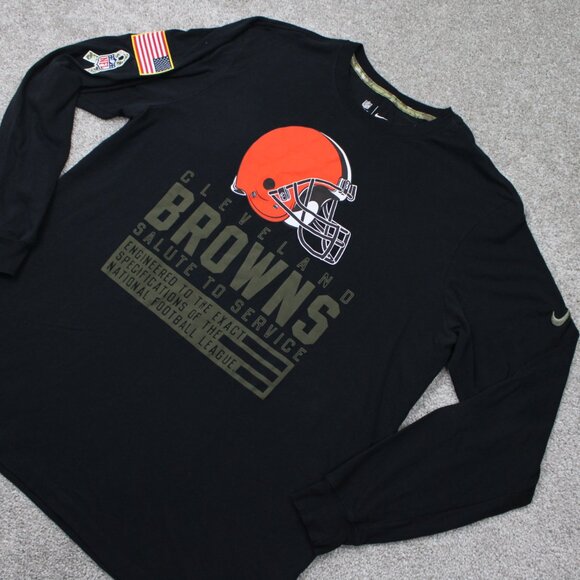 Nike Cleveland Browns Shirt Mens XL Black Salute to Service On Field Apparel L/S - Picture 3 of 16